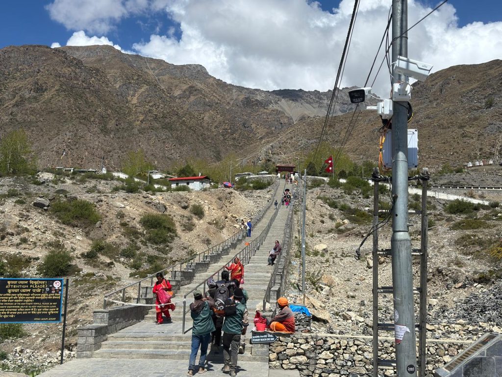 Construction of Pathway Near Muktinath Temple Reaches Final Stages