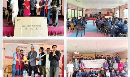 एनआईसी एसिया बैंकद्वारा सरस्वती माध्यमिक विद्यालयलाई स्मार्ट बोर्ड सहयोग