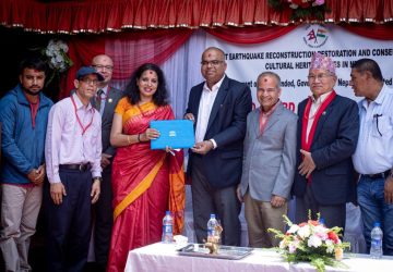 भारत सरकारको सहयोगमा पुननिर्माण भएको जेष्ठ वर्ण महाविहार युनेस्कोबाट पुरस्कृत: ‘अवार्ड अफ मेरिट’ हस्तान्तरण