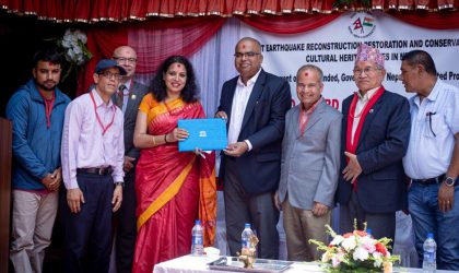 भारत सरकारको सहयोगमा पुननिर्माण भएको जेष्ठ वर्ण महाविहार युनेस्कोबाट पुरस्कृत: ‘अवार्ड अफ मेरिट’ हस्तान्तरण