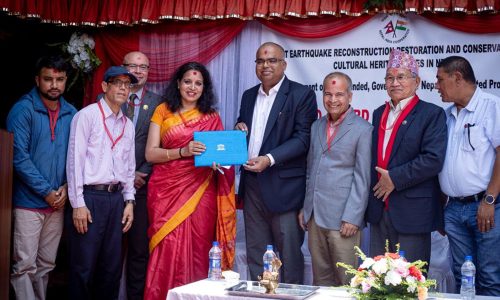 भारत सरकारको सहयोगमा पुननिर्माण भएको जेष्ठ वर्ण महाविहार युनेस्कोबाट पुरस्कृत: ‘अवार्ड अफ मेरिट’ हस्तान्तरण